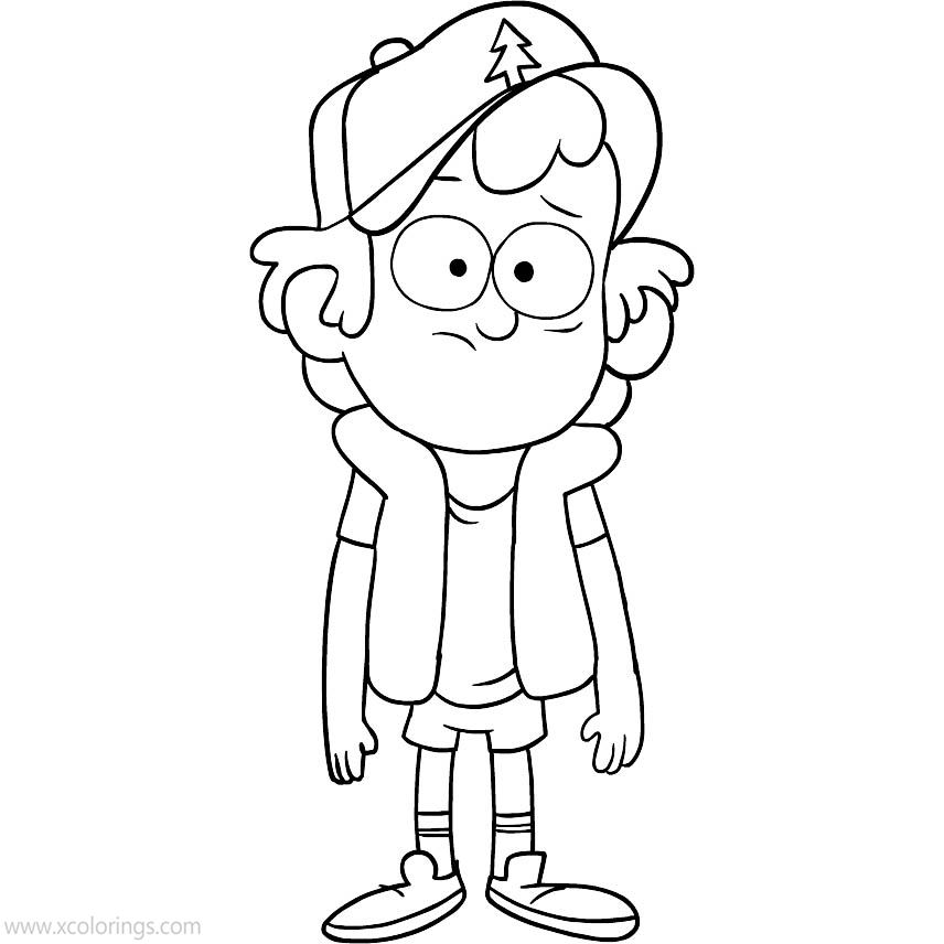 Free Gravity Falls Coloring Pages Sadly Dipper Pines printable