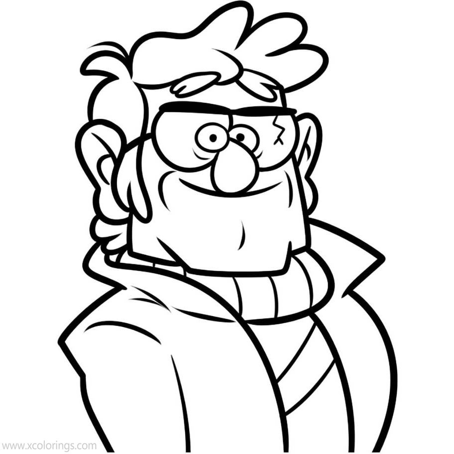 Free Gravity Falls Coloring Pages Uncle Stan printable