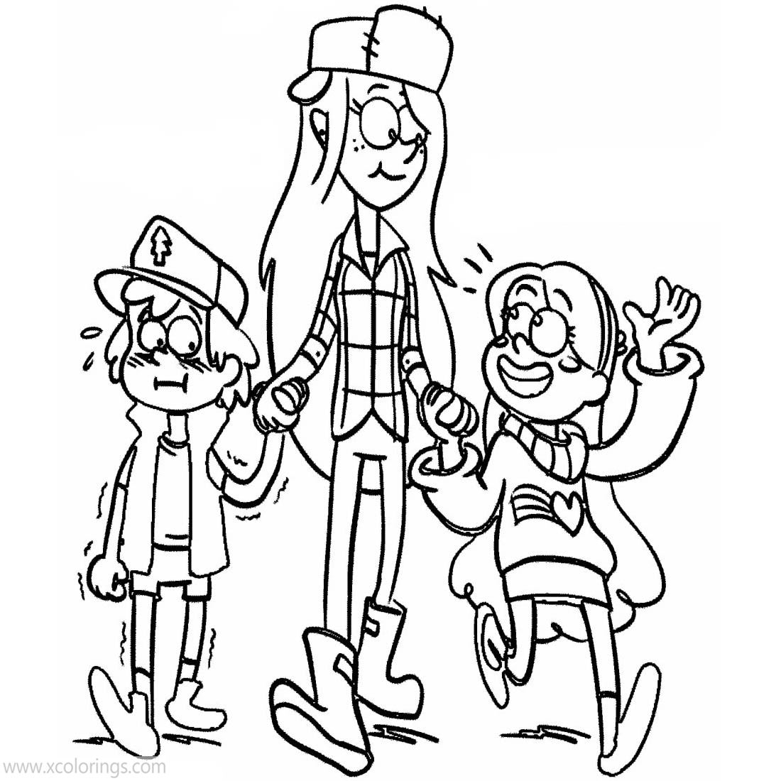 Free Gravity Falls Coloring Pages Wendy Dipper and Mabel printable