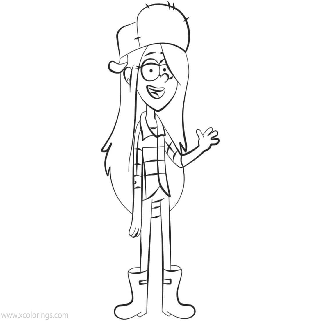 Free Gravity Falls Coloring Pages Wendy Lineart printable