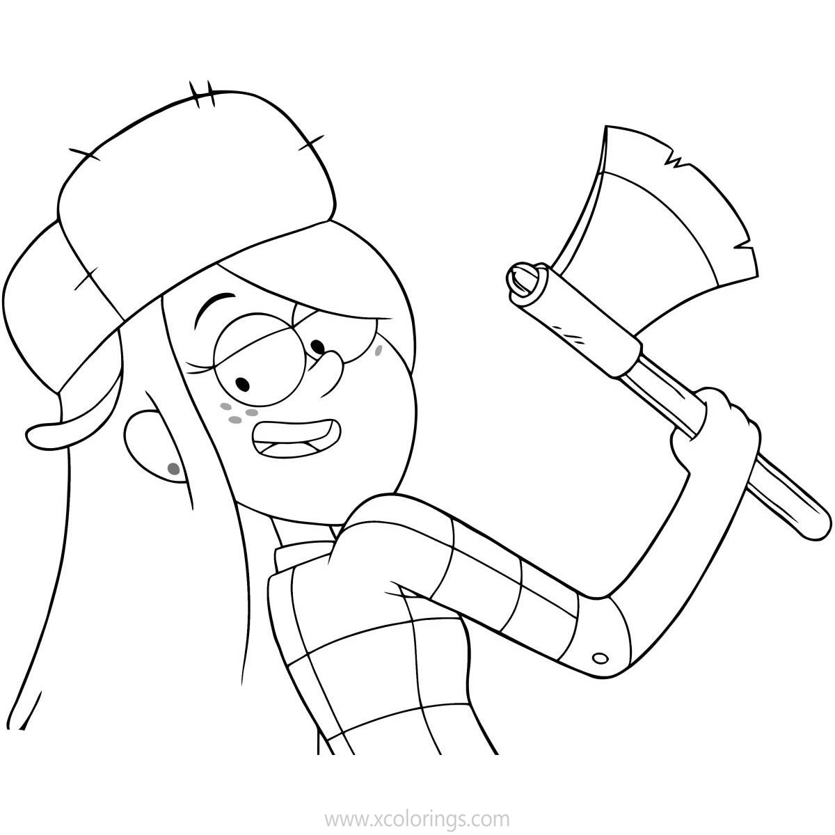 Free Gravity Falls Coloring Pages Wendy with A Axe printable