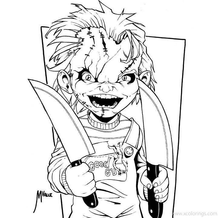 Free Halloween Chucky Coloring Pages printable