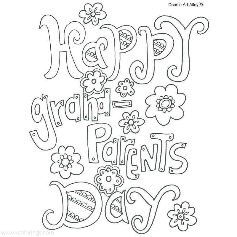 Free Happy Grandparents Day Coloring Pages Doodles printable