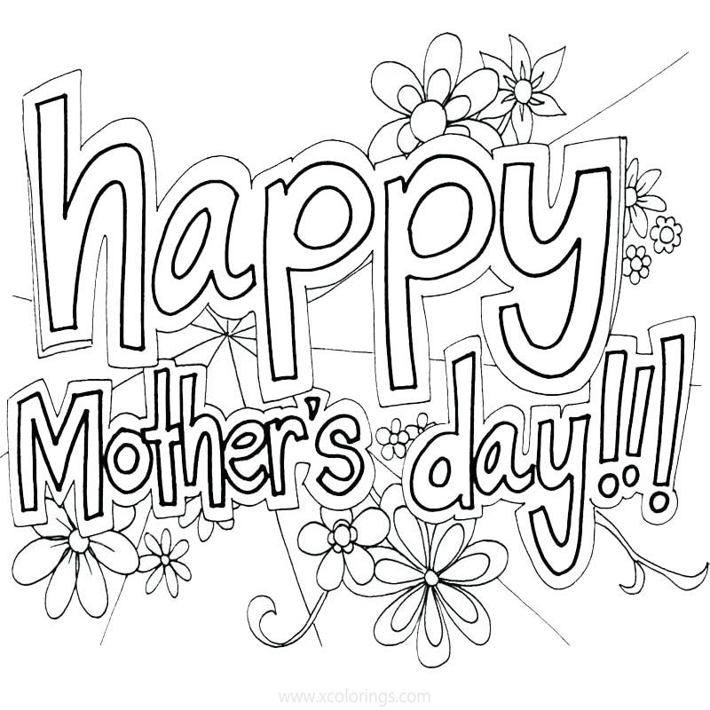 Free Happy Mother's Day Card Coloring Pages printable