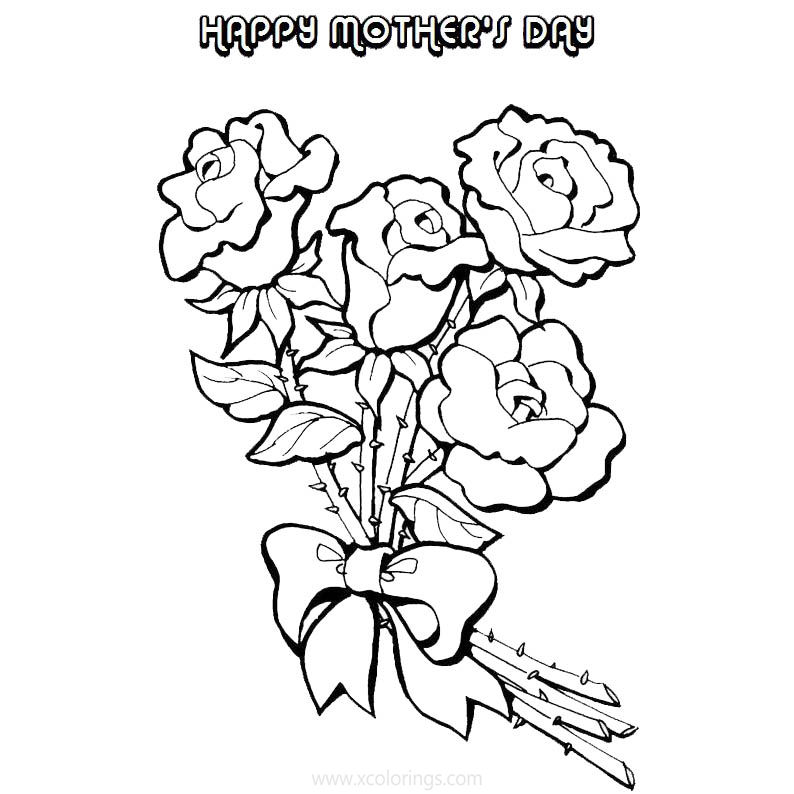 Free Happy Mother's Day Flowers Coloring Pages printable