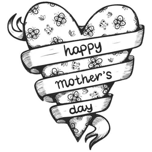 Free Happy Mother's Day Heart Coloring Pages printable
