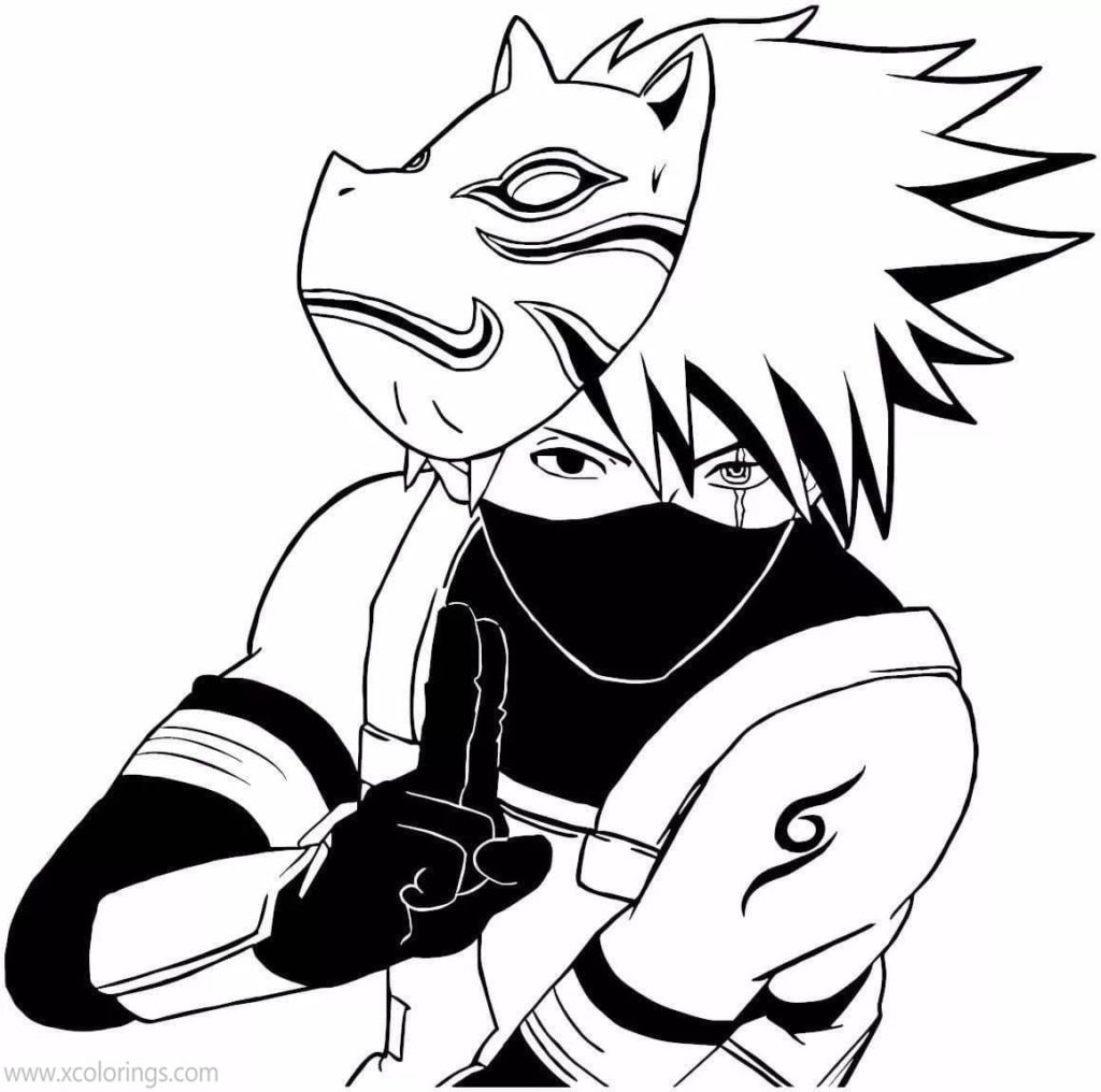 Kakashi Coloring Pages with Naruto Uzumaki  XColorings.com