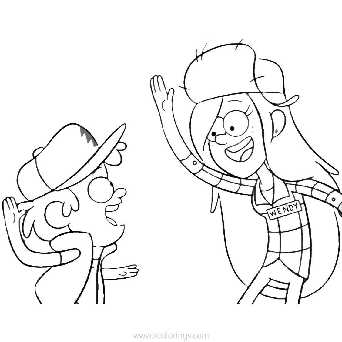 Free How to Draw Gravity Falls Wendy and Dipper Coloring Pages printable