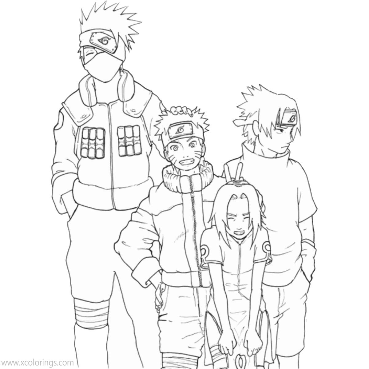 Free Kakashi And Friends Coloring Pages 6 printable