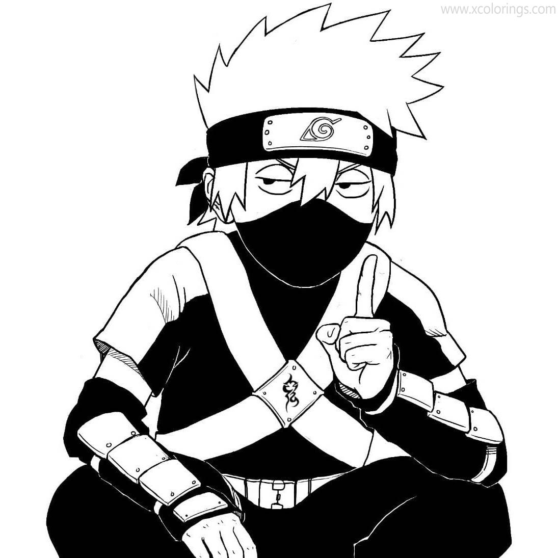 Kakashi Coloring Pages Black and White - XColorings.com Kakashi Black A...