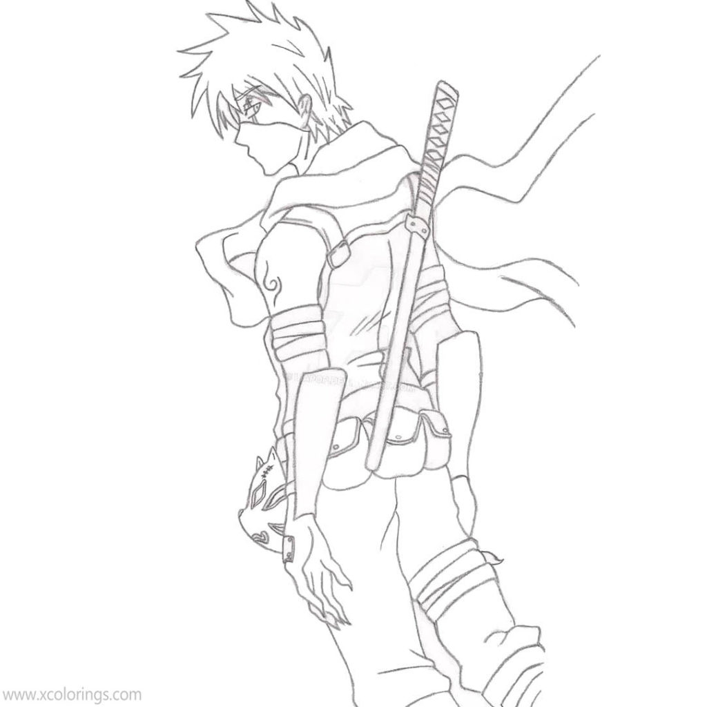Ninja Kakashi Hatake Coloring Pages XColorings Ninja Kakashi Hatake Coloring Pages XColorings