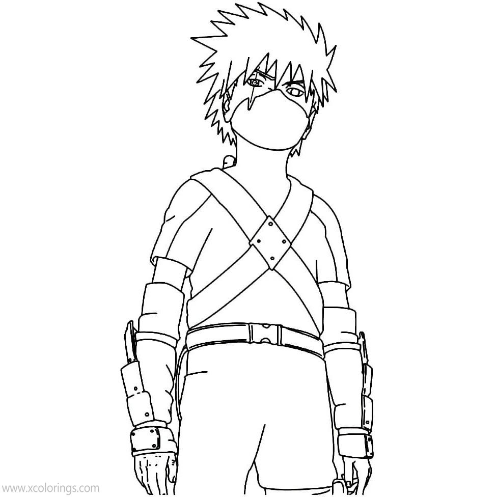 Kakashi Coloring Pages Lines Artwork - XColorings.com