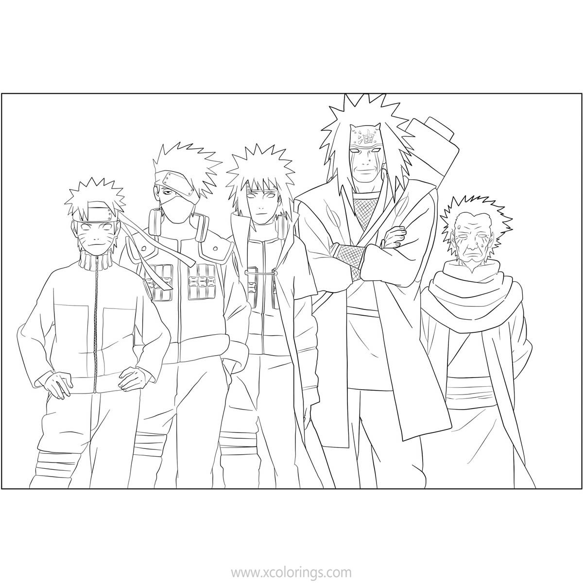 Free Kakashi Coloring Pages Ninja Team printable