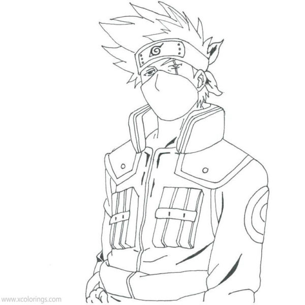 Ninja Kakashi Hatake Coloring Pages - XColorings.com