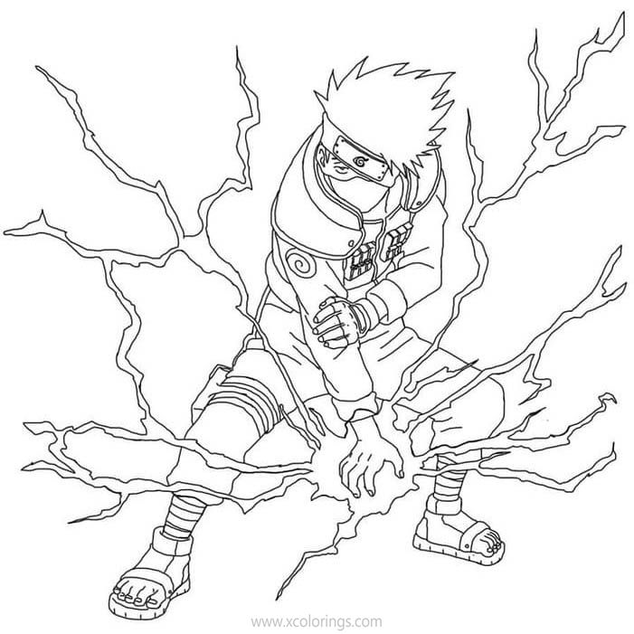 Kakashi Coloring Pages from Naruto - XColorings.com