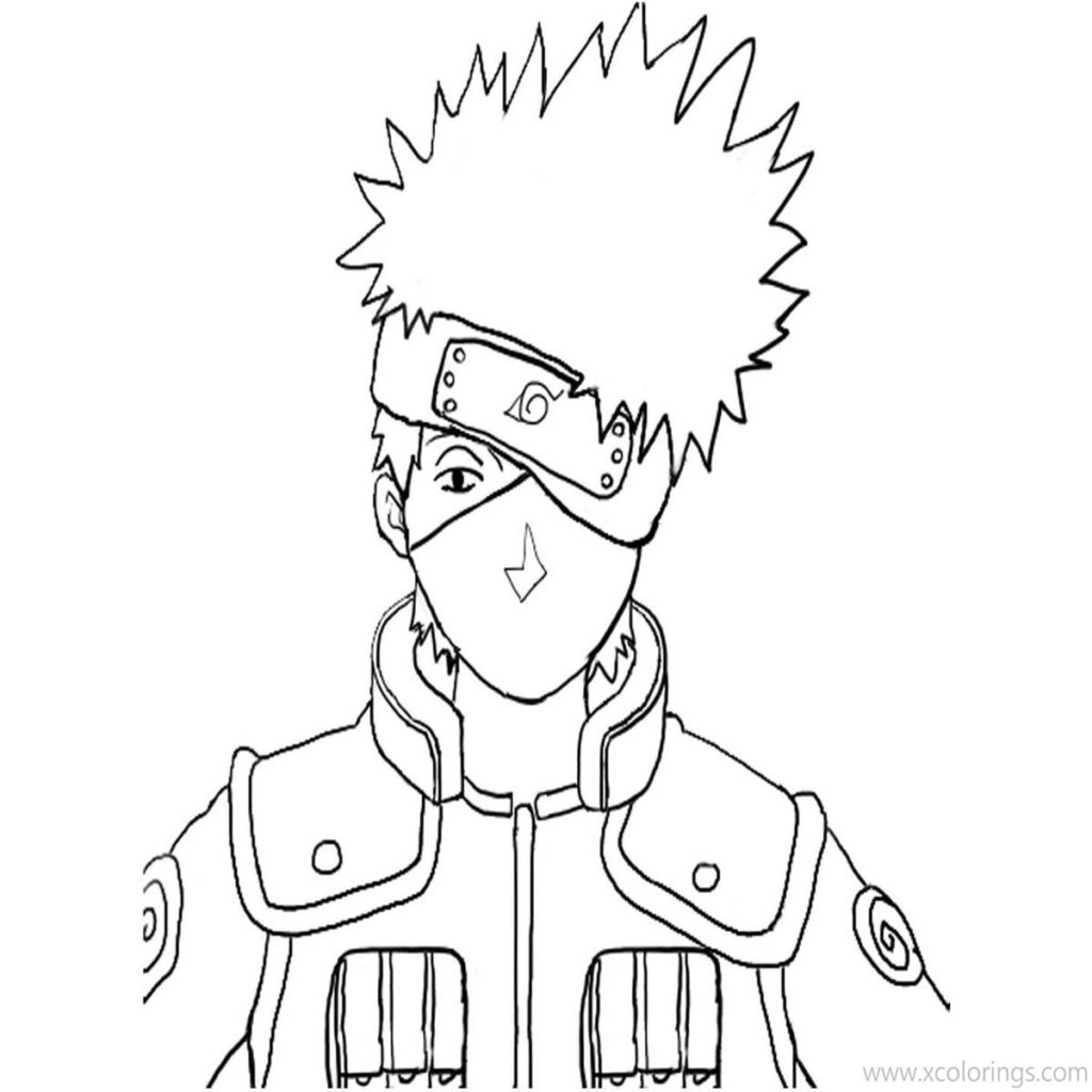 Kakashi Hatake Coloring Pages Black and White - XColorings.com