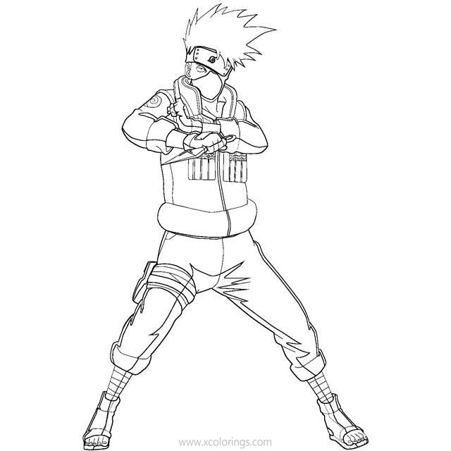 Free Kakashi is Ready to Fight Coloring Pages printable