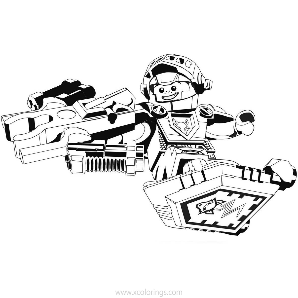 Free LEGO NEXO Knights Coloring Pages Aaron is Flying printable