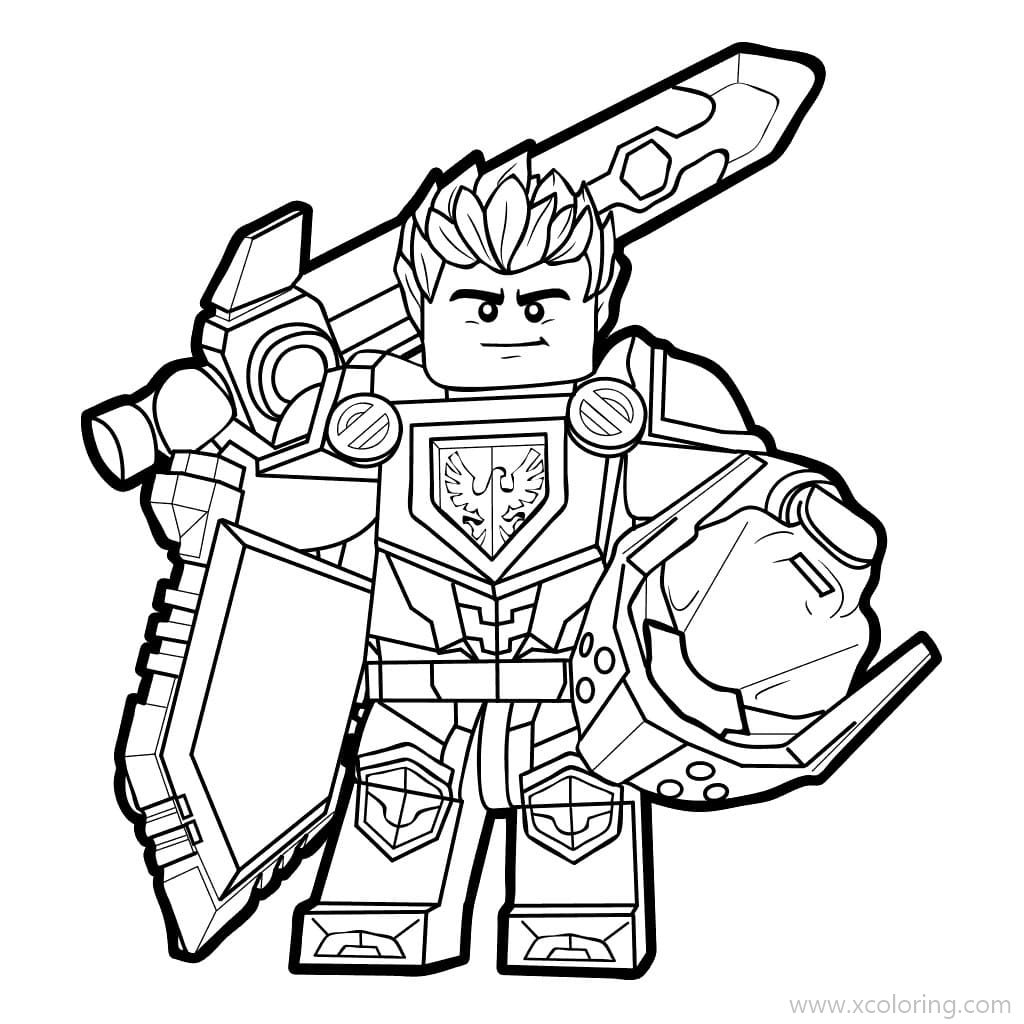 Free LEGO NEXO Knights Coloring Pages Clay Printable printable