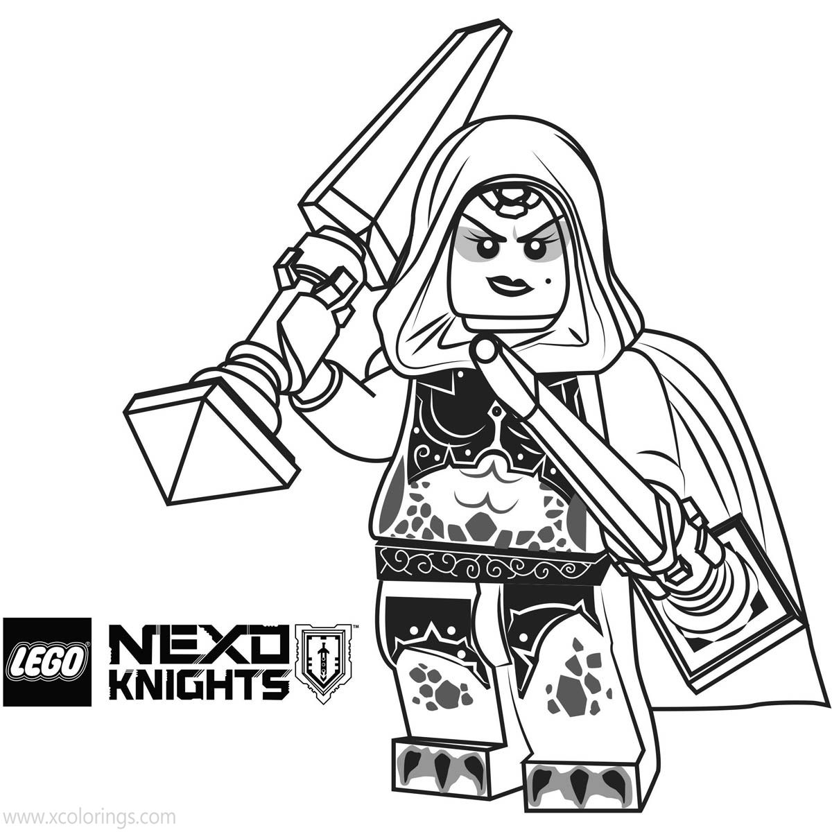 Free LEGO NEXO Knights Coloring Pages Lavaria printable