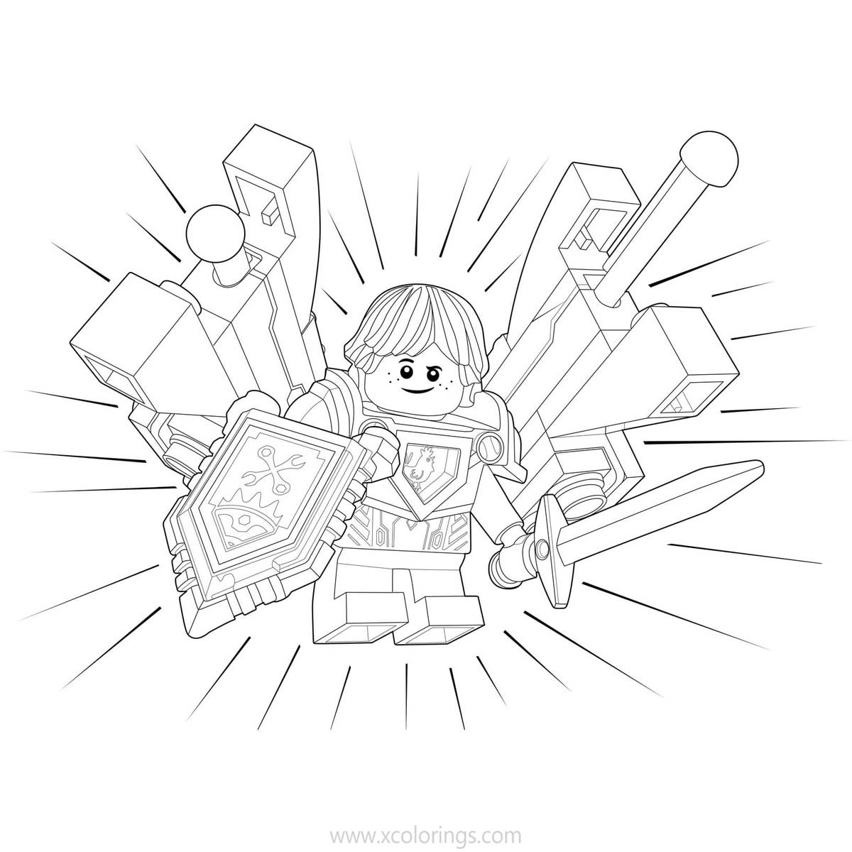 Free LEGO NEXO Knights Coloring Pages Linear printable
