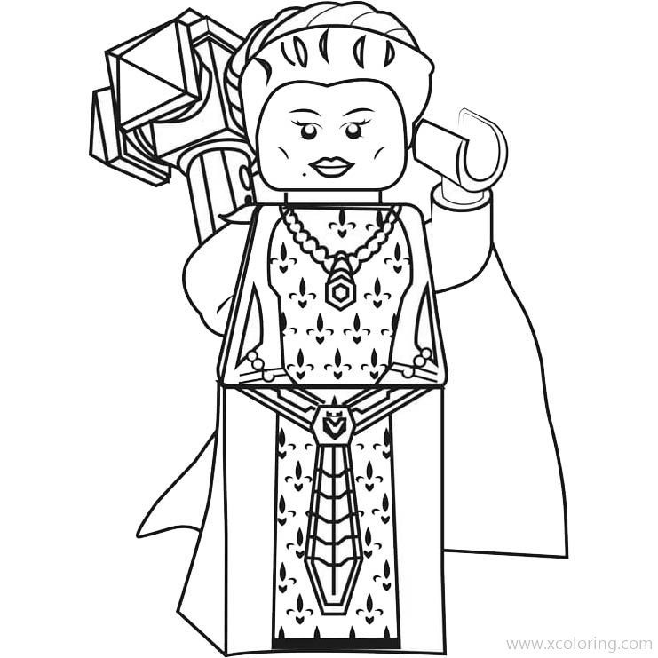 Free LEGO NEXO Knights Coloring Pages Queen Halbert printable