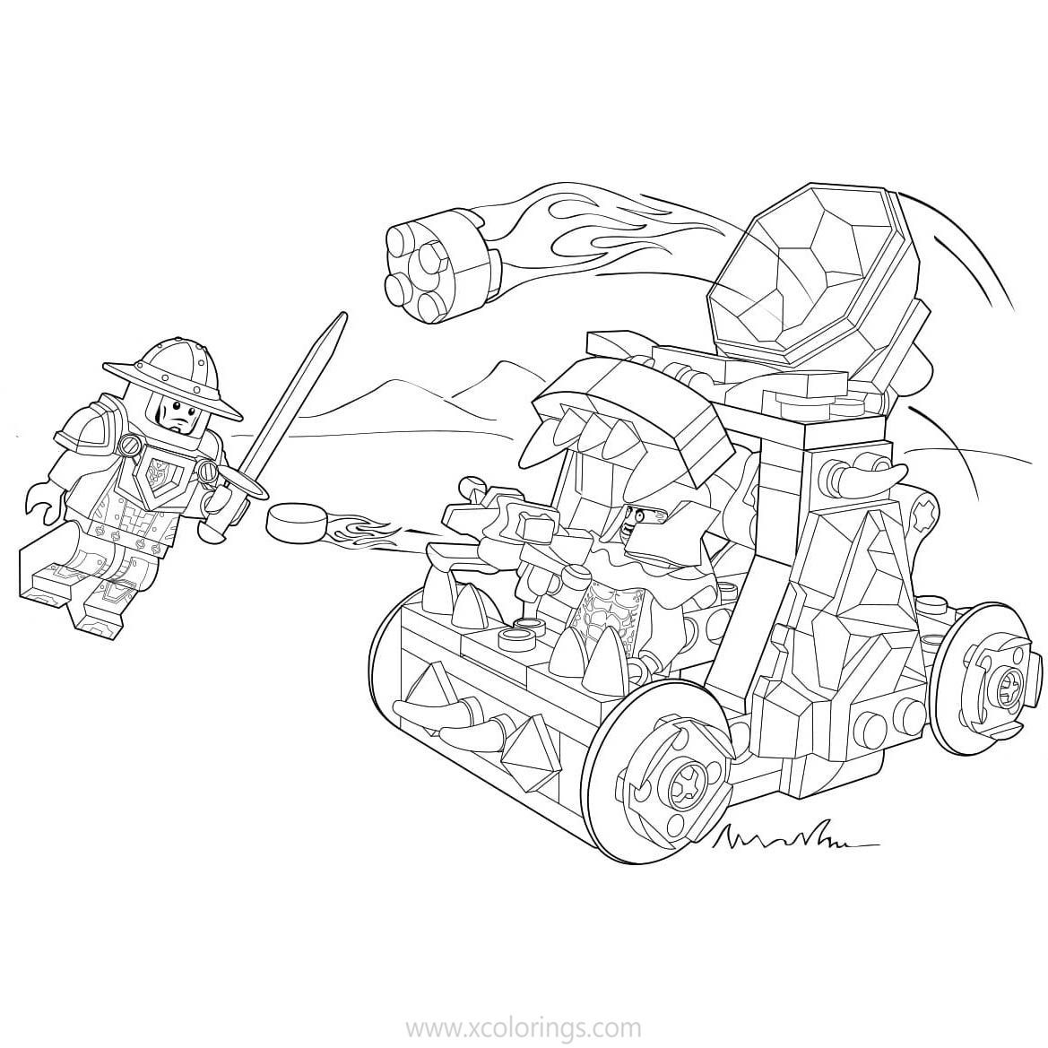 Free LEGO NEXO Knights Coloring Pages Soldier is Fighting printable