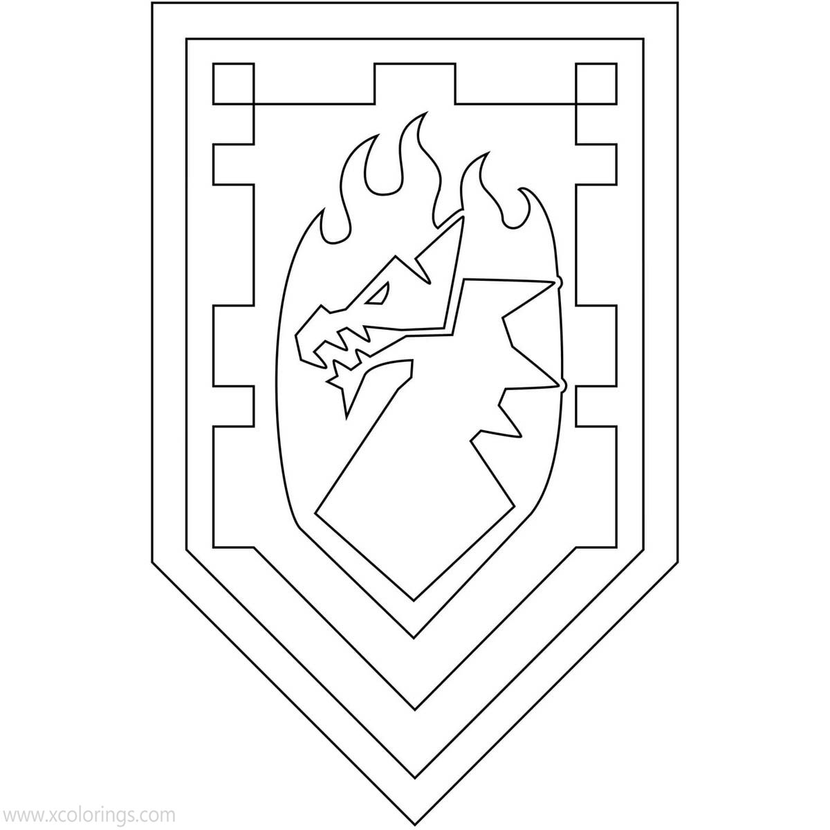 Free LEGO NEXO Knights Shields Coloring Pages printable