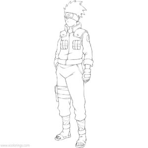 Kakashi Coloring Pages with Moon - XColorings.com