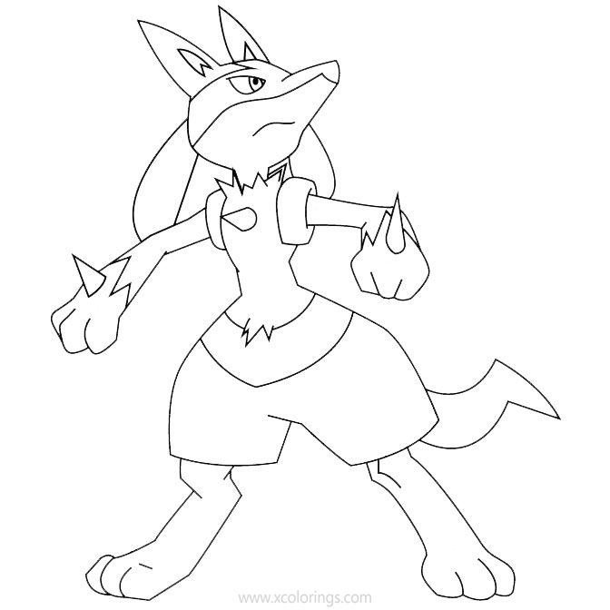 Free Lucario from Pokemon Coloring Pages printable
