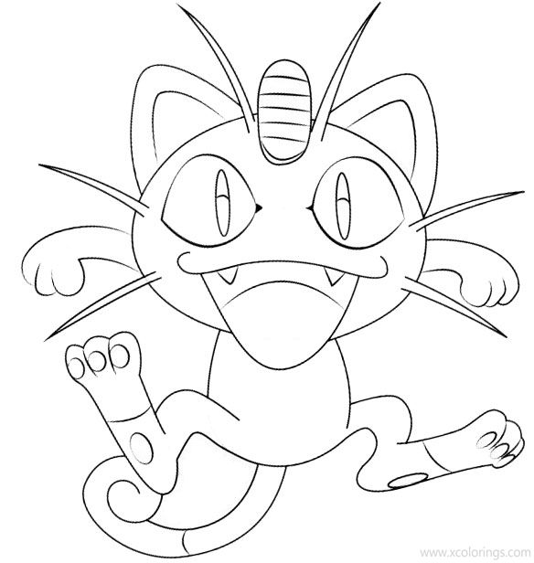 Free Meowth from Pokemon Coloring Pages printable