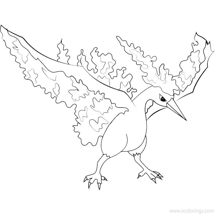 Free Moltres from Pokemon Coloring Pages printable
