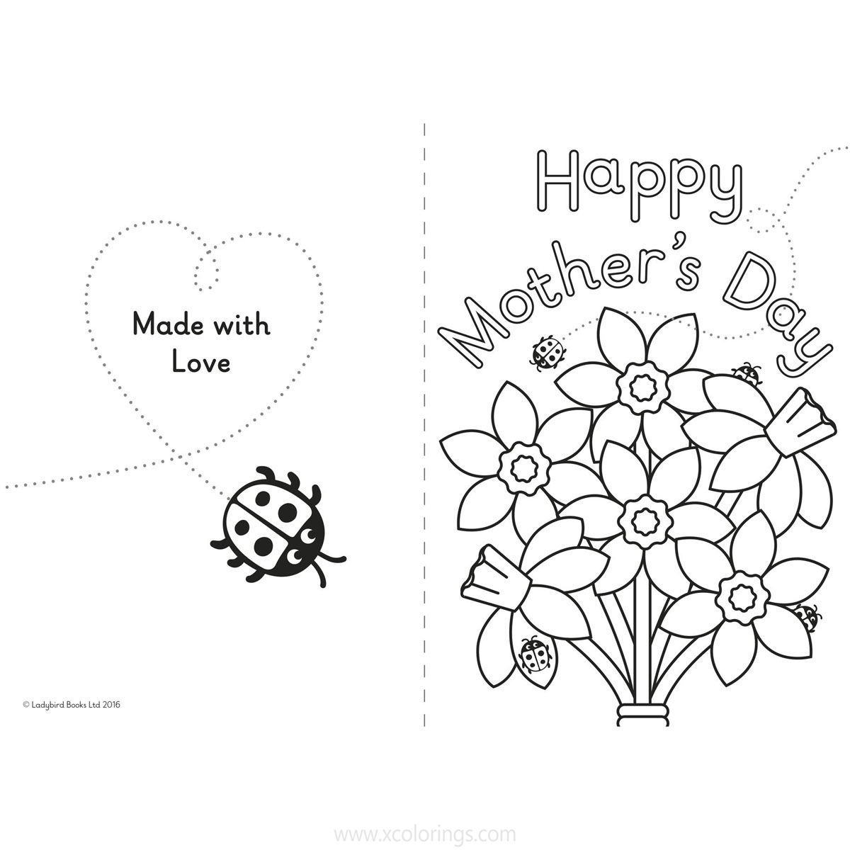 Free Mother's Day Card Coloring Pages printable