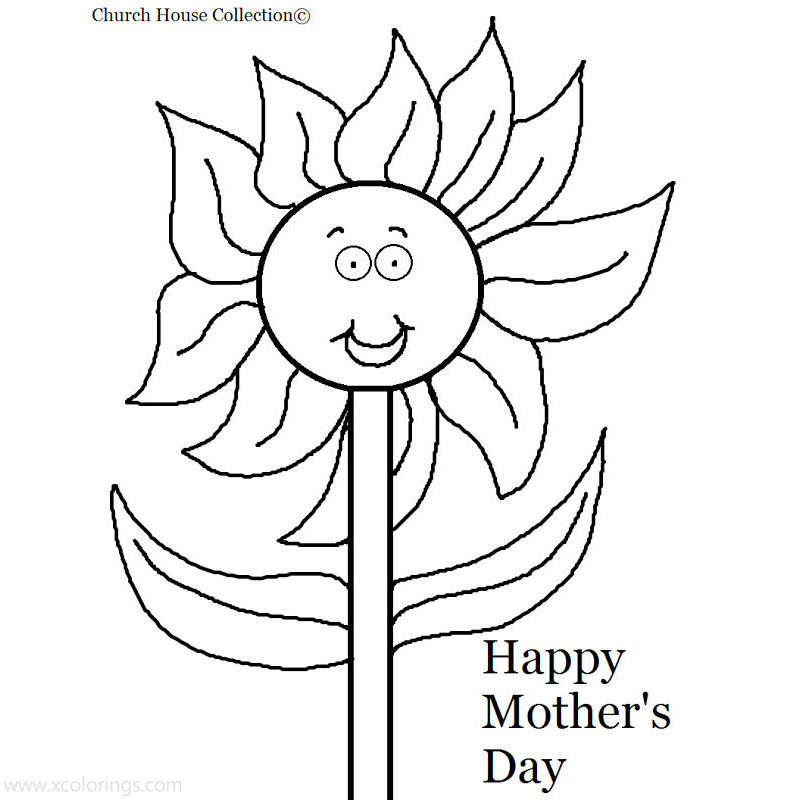Free Mother's Day Cards Coloring Pages Sunflower printable