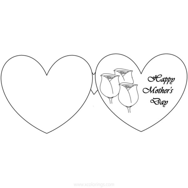 Mother's Day Heart Coloring Pages - XColorings.com