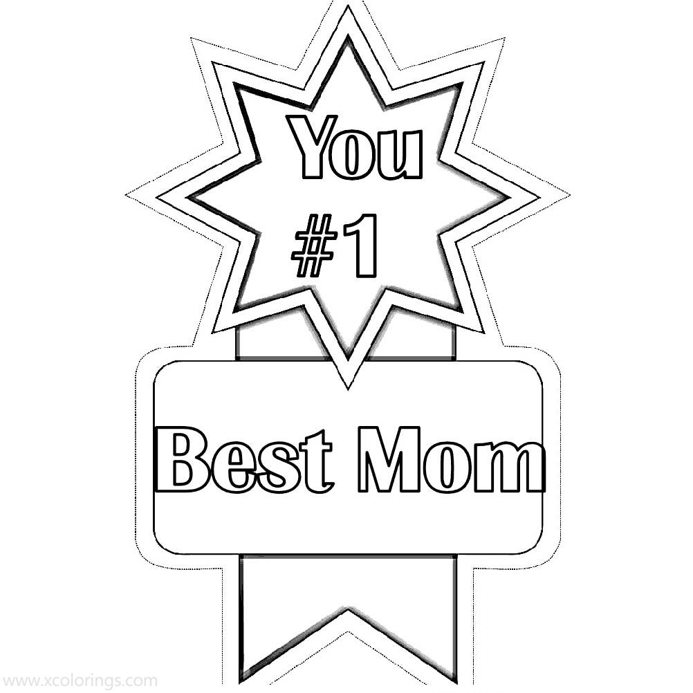 Free Mother's Day Coloring Pages Best Mom Card printable