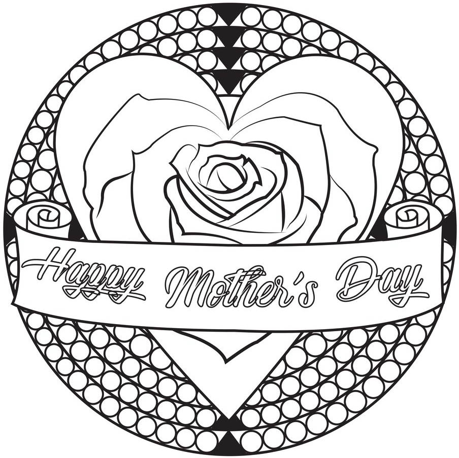 Free Mother's Day Coloring Pages Black and White printable