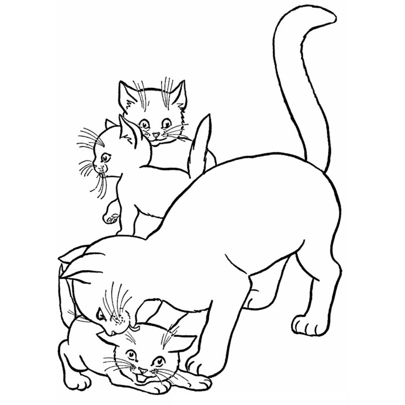 Free Mother's Day Coloring Pages Cats printable