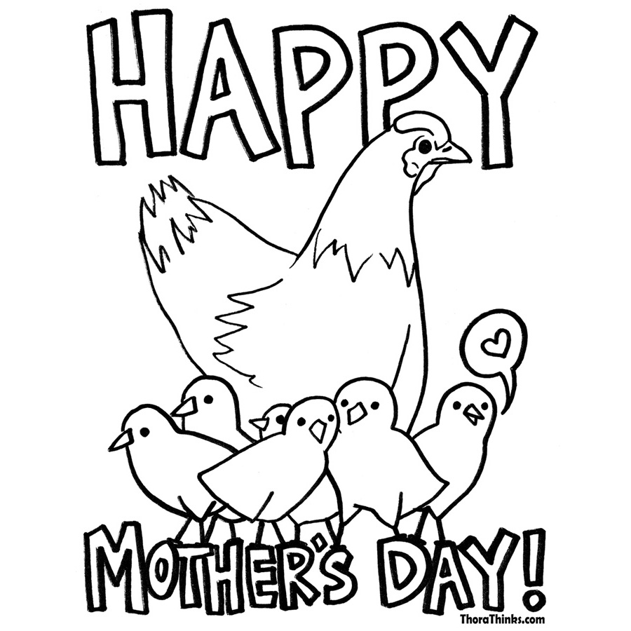 Free Mother's Day Coloring Pages Chicken printable
