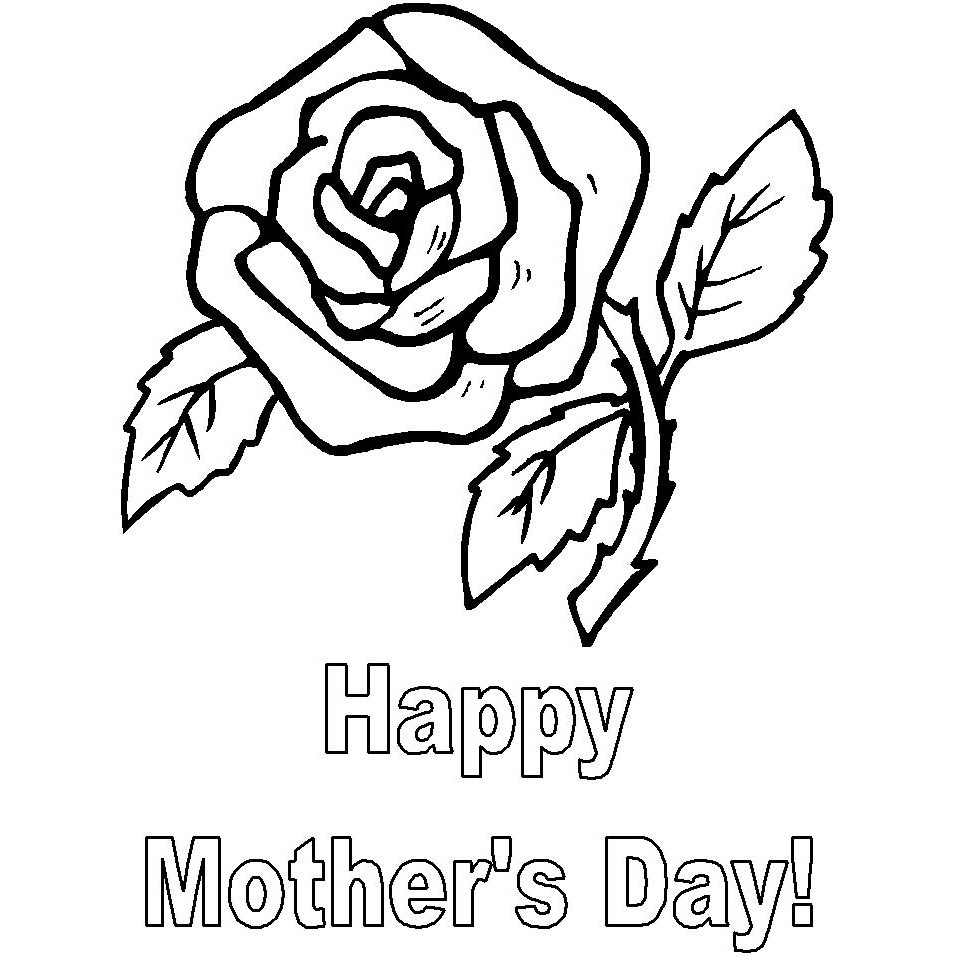 Free Mother's Day Coloring Pages Flower Card printable