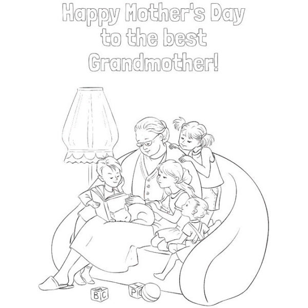 Mother's Day Flowers Coloring Pages for Grandma - XColorings.com