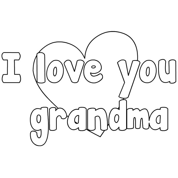 Free Mother's Day Coloring Pages I Love You Grandma printable