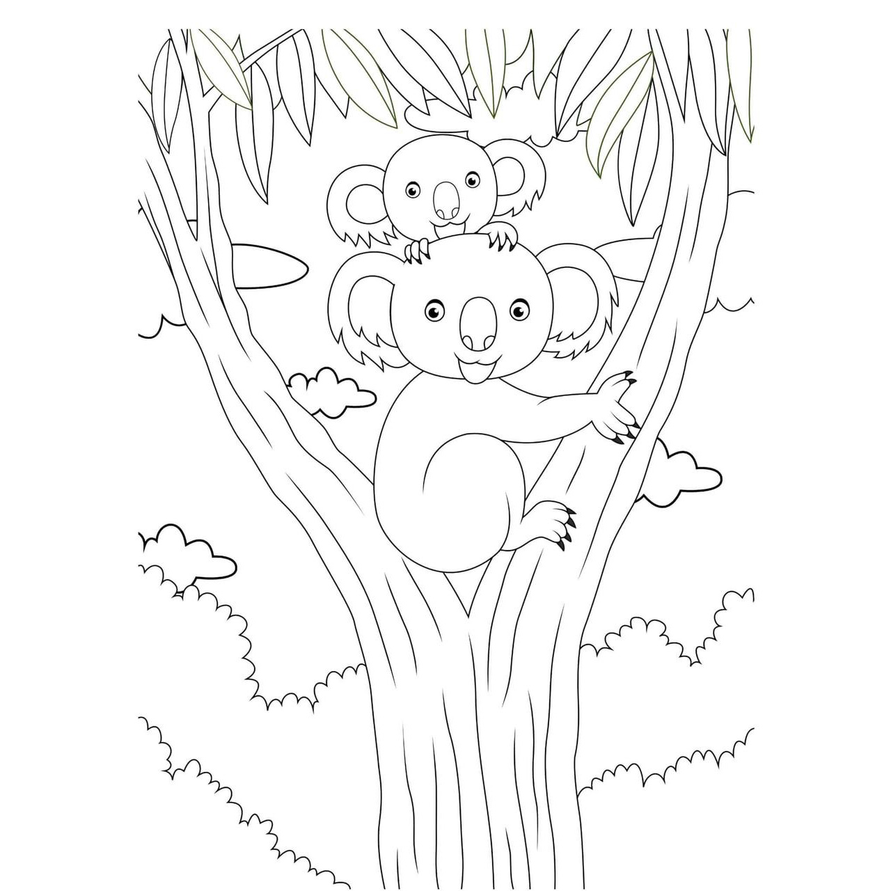 Free Mother's Day Coloring Pages Koalas printable