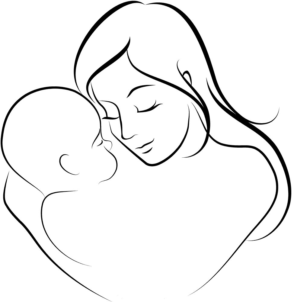Free Mother's Day Coloring Pages Linear printable