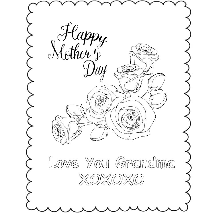 Free Mother's Day Coloring Pages Love You Grandma printable