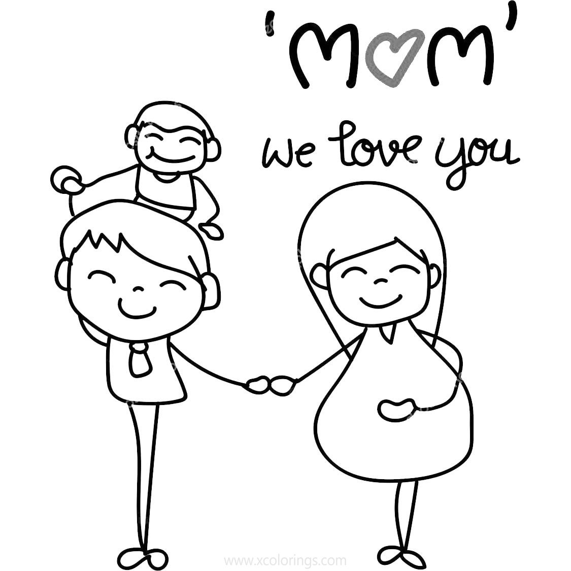 Free Mother's Day Coloring Pages Mom We Love You printable