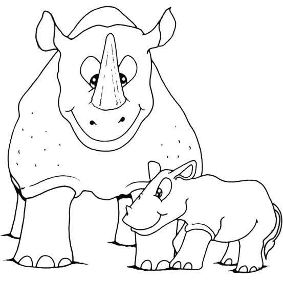 Free Mother's Day Coloring Pages Rhino printable