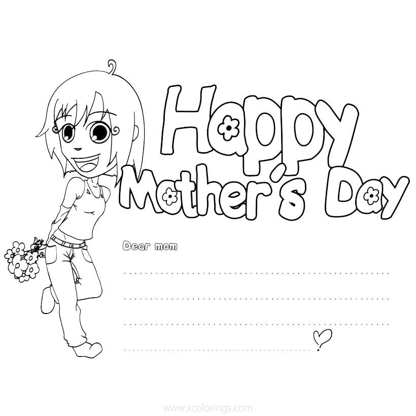 Free Mother's Day Coloring Pages for Girls printable