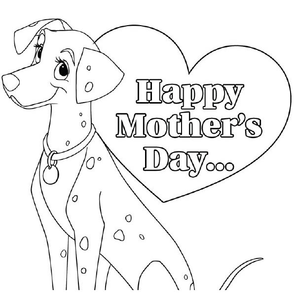 Free Mother's Day Dog Coloring Pages printable