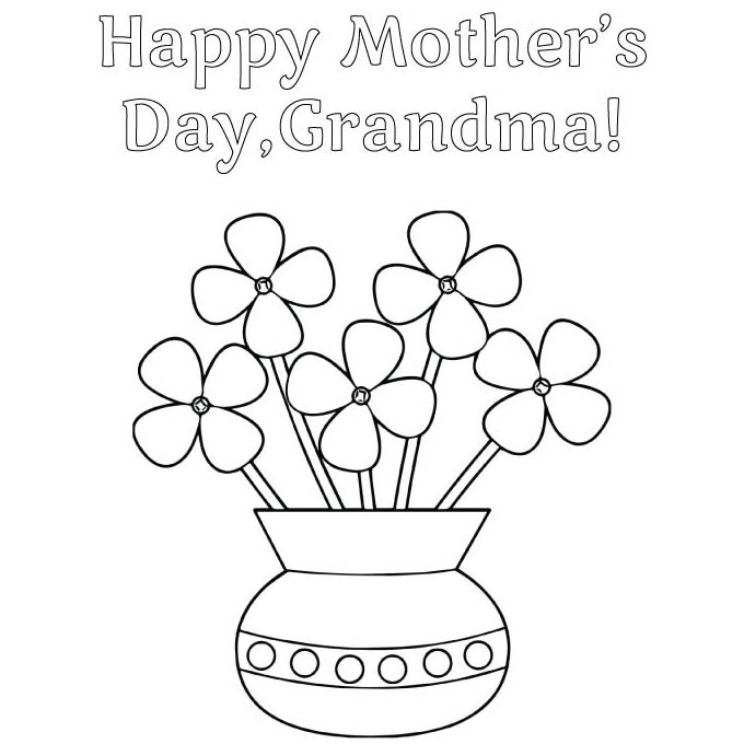 Free Mother's Day Flowers Coloring Pages for Grandma printable